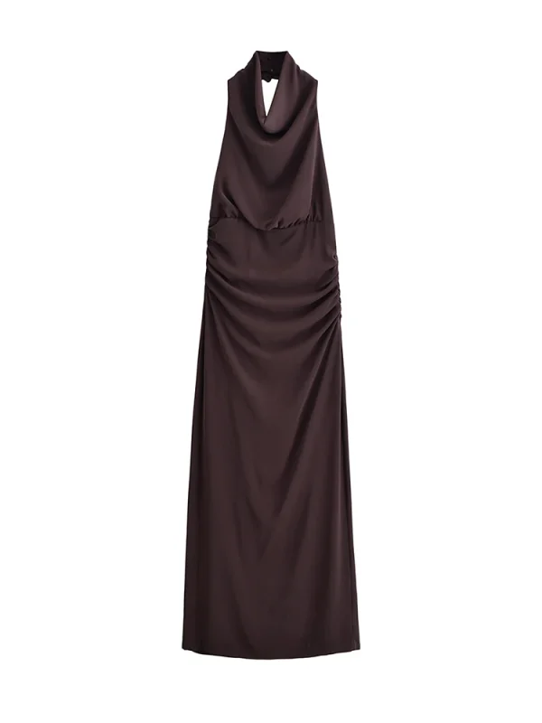 TFMLN 2025 New Women Halter Party Evening Dress Elegant Backless Off Shoulder Sleeveless Long Dresses Fashion Lady Bodycon Dress - Image 2