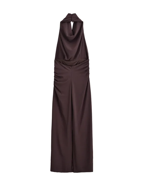 TFMLN 2025 New Women Halter Party Evening Dress Elegant Backless Off Shoulder Sleeveless Long Dresses Fashion Lady Bodycon Dress - Image 3